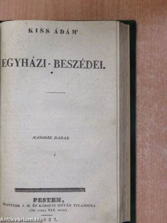 Kiss Ádám' egyházi-beszédei I-II.