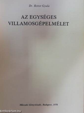 Az egységes villamosgépelmélet