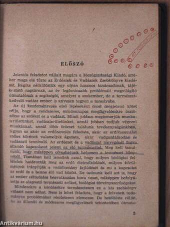 Erdészek és vadászok zsebkönyve 1959 (rossz állapotú)