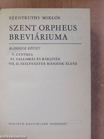 Szent Orpheus breviáriuma II.