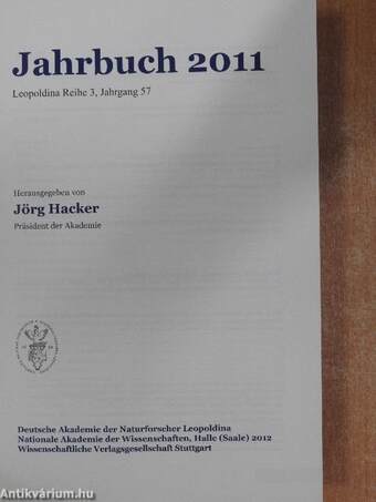 Deutsche Akademie der Naturforscher Leopoldina Nationale Akademie der Wissenschaften Jahrbuch 2011