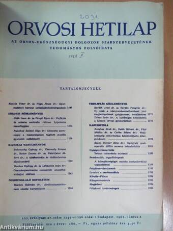 Orvosi Hetilap 1961. június-december (fél évfolyam)