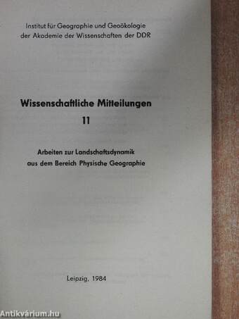 Wissenschaftliche Mitteilungen 11