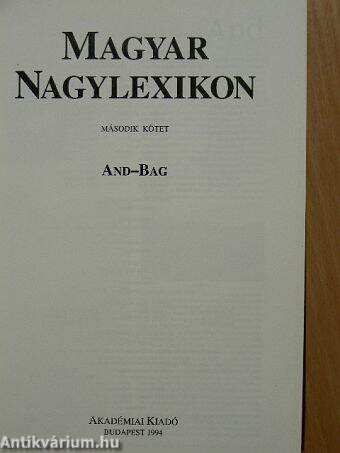 Magyar Nagylexikon 2. (töredék)