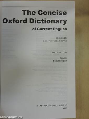 The Concise Oxford Dictionary of Current English