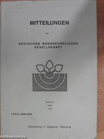 Mitteilungen der Deutschen Bodenkundlichen Gesellschaft 72/I-II.