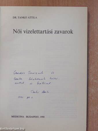 Női vizelettartási zavarok (dedikált példány)