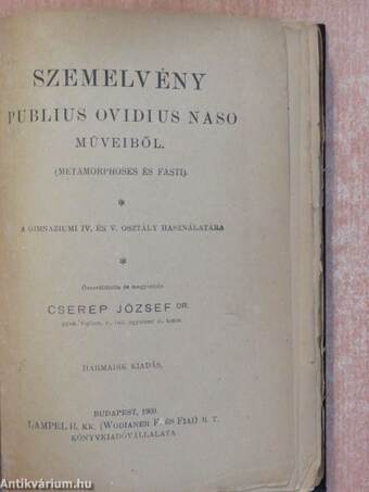 Szemelvény Publius Ovidius Naso műveiből