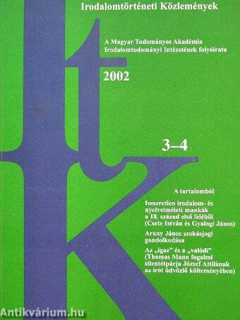 Irodalomtörténeti Közlemények 2002/3-4.
