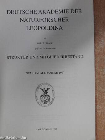 Deutsche Akademie der Naturforscher Leopoldina - Struktur und Mitgliederbestand 1997