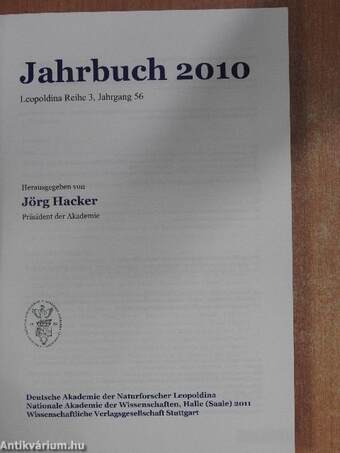 Deutsche Akademie der Naturforscher Leopoldina Nationale Akademie der Wissenschaften Jahrbuch 2010