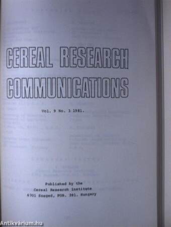 Cereal Research Communications Vol. 9 No. 2-3 1981