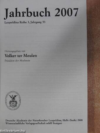 Deutsche Akademie der Naturforscher Leopoldina Jahrbuch 2007