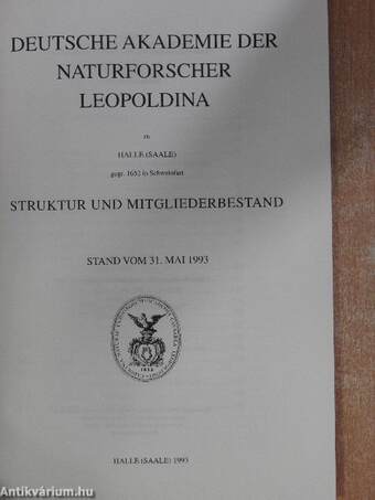 Deutsche Akademie der Naturforscher Leopoldina - Struktur und Mitgliederbestand 1993