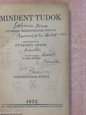 Mindent Tudok 1932.