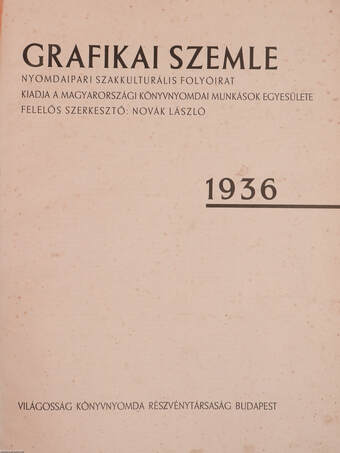 Grafikai Szemle 1936-1939. (vegyes számok) (20 db)