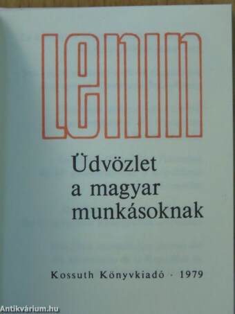 Üdvözlet a magyar munkásoknak (minikönyv) (számozott)/Üdvözlet a magyar munkásoknak (minikönyv) (számozott)