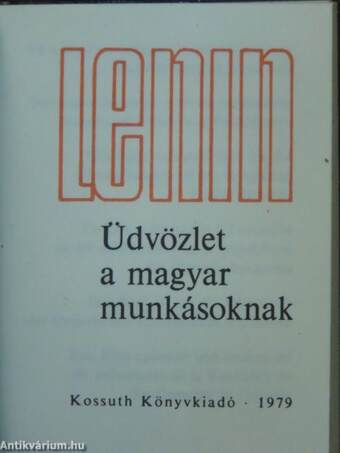 Üdvözlet a magyar munkásoknak (minikönyv) (számozott)/Üdvözlet a magyar munkásoknak (minikönyv) (számozott)