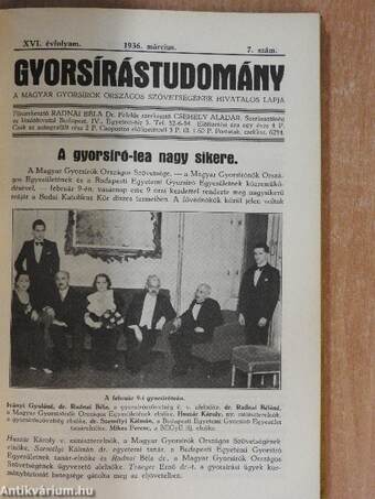 Gyorsírástudomány 1935. szeptember-1936. június