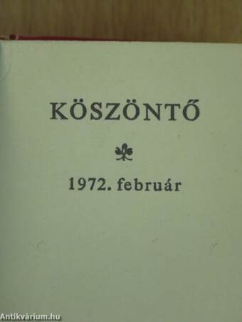 Köszöntő (minikönyv)