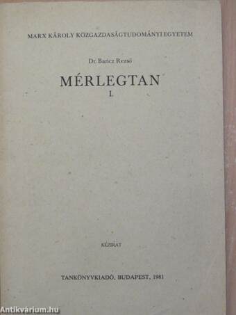 Mérlegtan I.