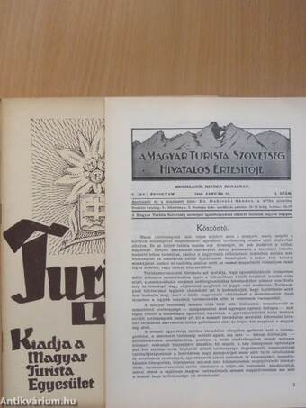 Turisták Lapja 1940. januárius-december/A Magyar Turista Szövetség Hivatalos Értesítője 1940. január 15.