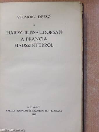 Harry Russel-Dorsan a francia hadszintérről