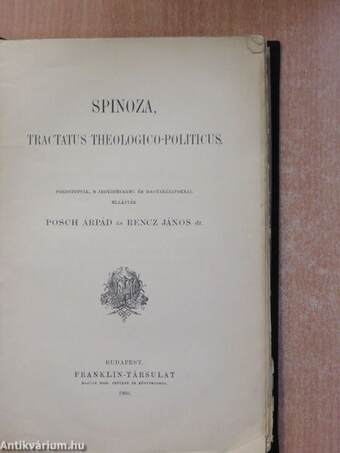 Spinoza, tractatus theologico-politicus