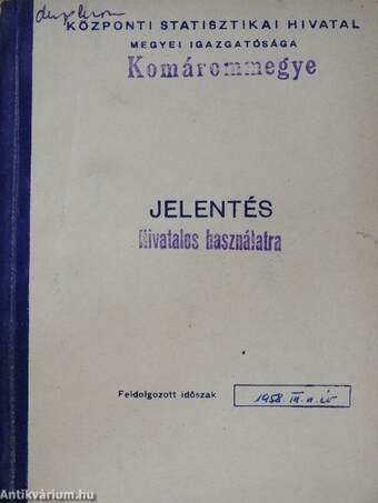 Jelentés - 1958. III. negyedév