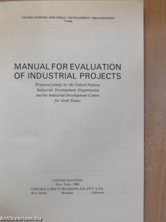 Manual for Evaluation of Industrial Projects