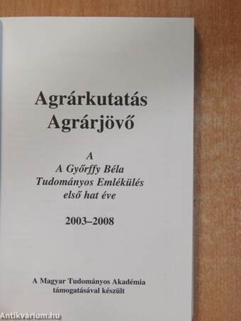 Agrárkutatás - Agrárjövő