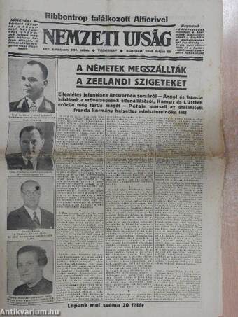 Nemzeti Ujság 1940. május 19.