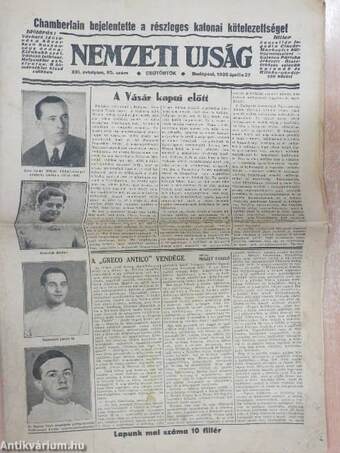 Nemzeti Ujság 1939. április 27.