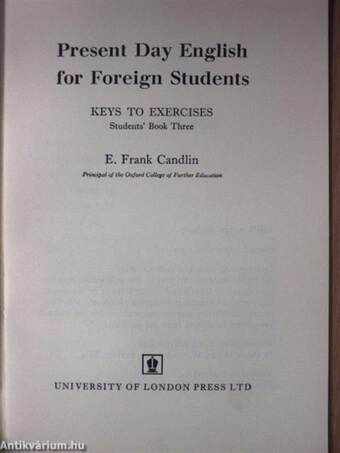 Present Day English for Foreign Students - Keys to Exercises - Students' Book Three