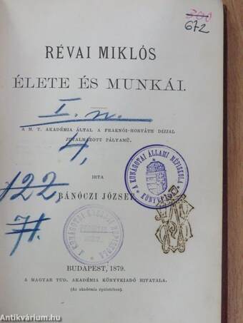 Révai Miklós élete és munkái