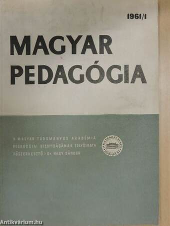 Magyar Pedagógia 1961/1.