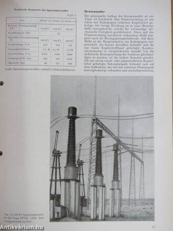 Die Erzeugnisse der "Ganz" Elektrotechnischen Werke in dem ersten Ungarischen 400 KV Umspannwerk