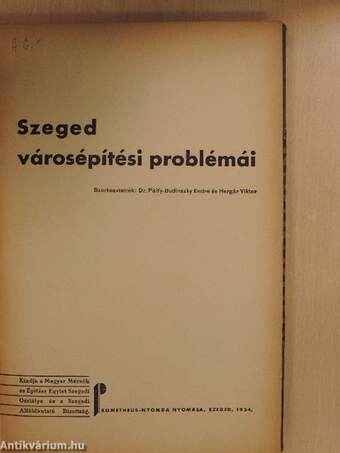 Szeged városépítési problémái
