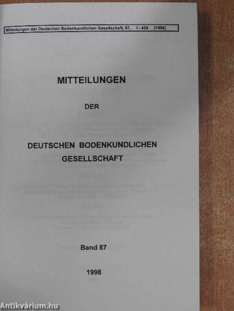 Mitteilungen der Deutschen Bodenkundlichen Gesellschaft 87