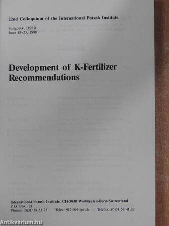 Development of K-Fertilizer Recommendations