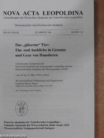 Das "gläserne" Tier: Ein- und Ausblicke in Genome und Gene von Haustieren