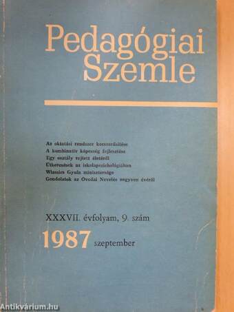 Pedagógiai Szemle 1987. szeptember