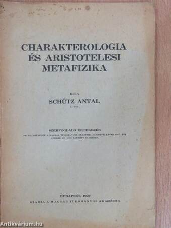 Charakterologia és aristotelesi metafizika