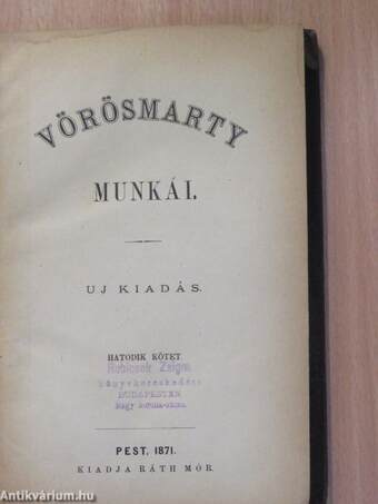 Vörösmarty munkái VI.