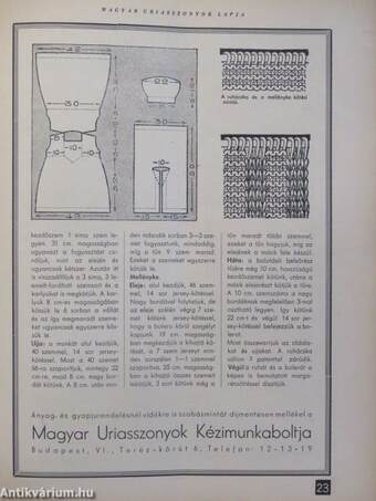 Magyar Uriasszonyok Lapja 1937. (nem teljes évfolyam)