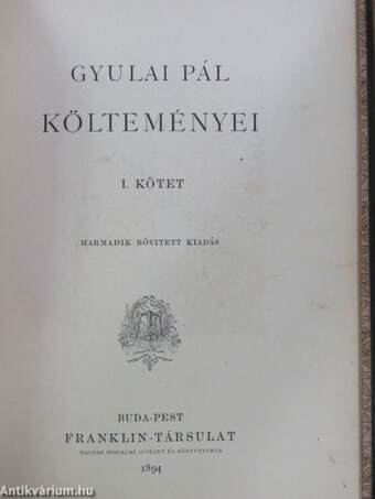 Gyulai Pál költeményei I.