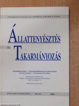 Állattenyésztés és Takarmányozás 2006. különszám