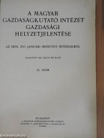 A Magyar Gazdaságkutató Intézet gazdasági helyzetjelentése 11.