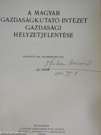 A Magyar Gazdaságkutató Intézet gazdasági helyzetjelentése 13.