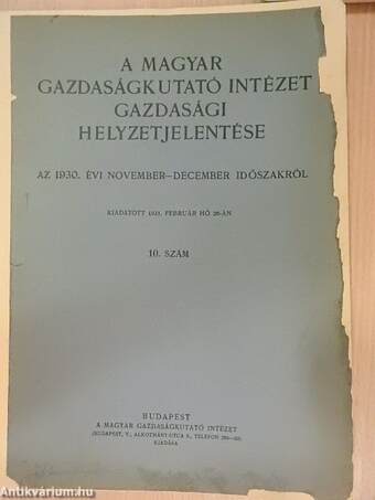 A Magyar Gazdaságkutató Intézet gazdasági helyzetjelentése 10.